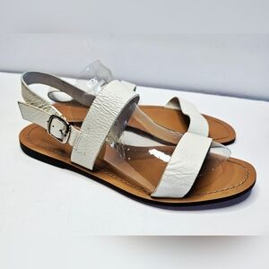 J Crew White Leather Women's Strappy Sandals